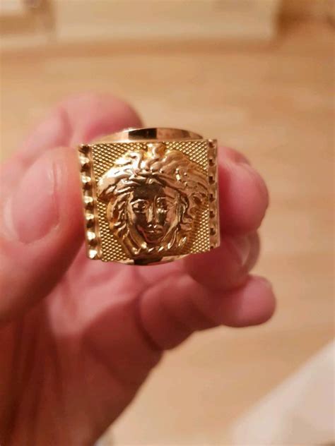 versace ring gold 585|versace designer rings.